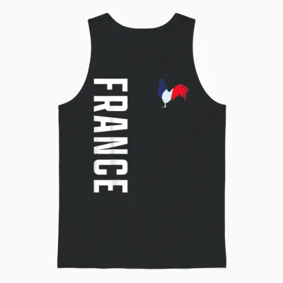 Frankreich Flagge Hahn Fan France Wappen Patriotisches Unisex Tank Top - Black