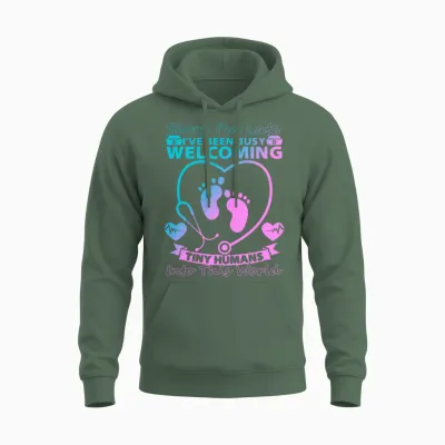 L&d Nurse Funny Nurse Labor Delivery Nurses Gifts Unisex Hoodie - Military Green