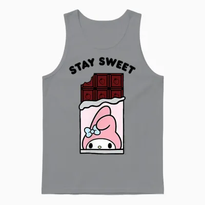 My Melody Stay Sweet Chocolate Bar Unisex Tank Top - Sport Grey