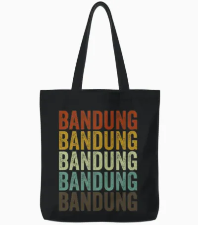Bandung Indonesia Retro Vintage Tote Bags - Black