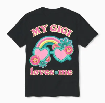 Gigi Loves Me Retro Unisex T-Shirt - Black