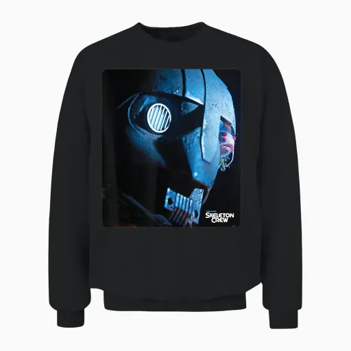 Star Wars Skeleton Crew Sm-33 Pirate Droid Face Unisex Sweatshirt in Black