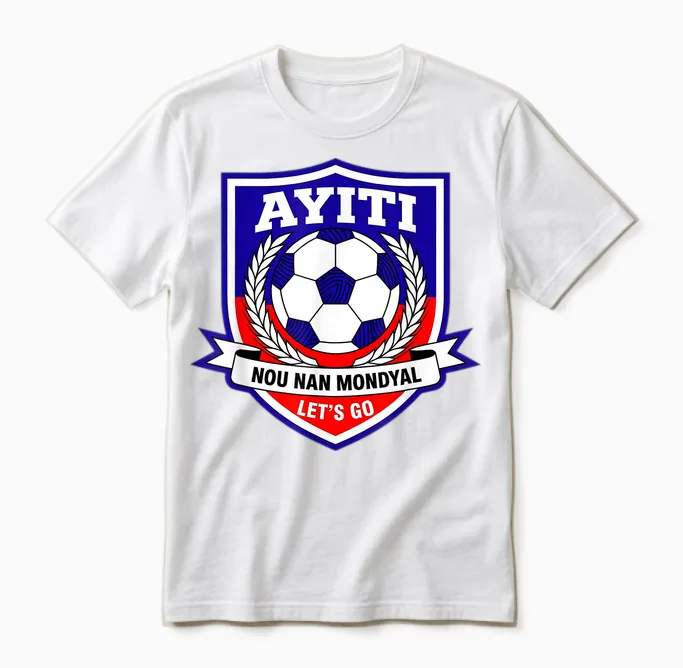 Ayiti Haitian Soccer Fan Haiti Nou Nan Mondyal Creole Pride Unisex T-Shirt in White