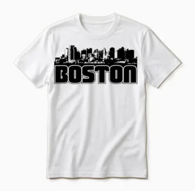 Boston Skyline Unisex T-Shirt - White