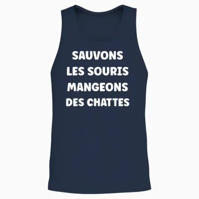 Humor Save Mice Eat Pussies Unisex Tank Top - Navy