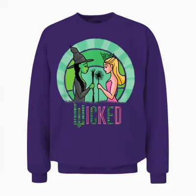 Wicked Glinda & Elphaba Sketched Unisex Sweatshirt - Purple