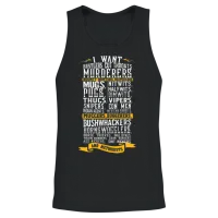 Blazing Saddles - I Want Rustlers Cut Throats Unisex Tank Top - Black – 2