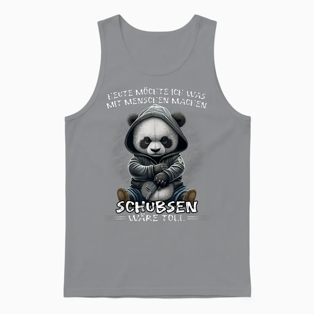 Heute Möchte Ich Was Mit Menschen Machen Schubsen Wäre Toll T-Shirt, Black Unisex Tank Top in Sport Grey