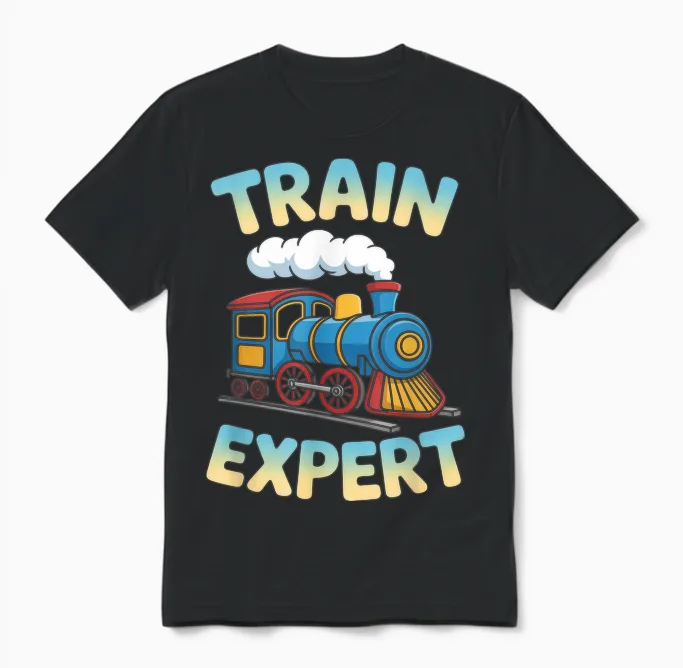 Trains Expert Chugga Steam Locomotive For Unisex T-Shirt in Black