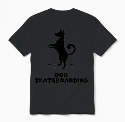 Dog Skateboarding Unisex T-Shirt - Black