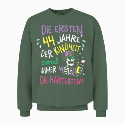Geschenk 44 Jahre Kindheit 44. Geburtstag Mann Frau Lustig Unisex Sweatshirt - Military Green