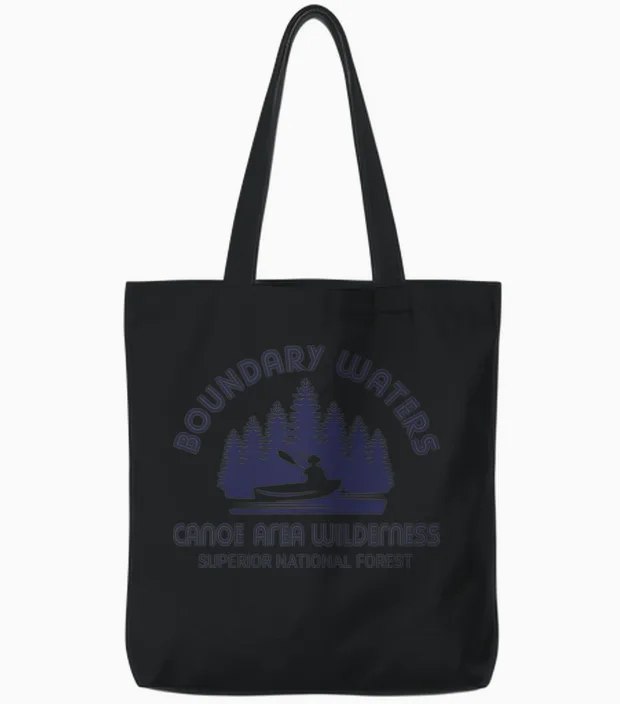 Boundary Waters Bwca Minnesota Tote Bags in Black