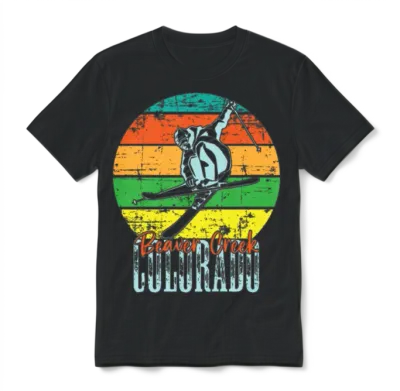 Colorado Mountain Ski Vacation Beaver Creek Skiing Unisex T-Shirt - Black