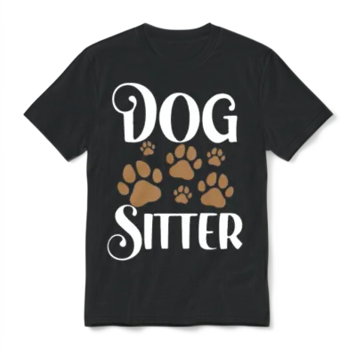 Dog Sitter Job Dogs Puppy Dog Sitting Unisex T-Shirt - Black