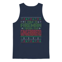 Firefighter Christmas Saying Unisex Tank Top - Navy – 1
