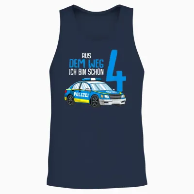 4. Geburtstag Polizei 4 Jahre Kinder Junge Unisex Tank Top - Navy
