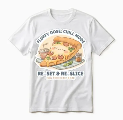 The Master of Chill Pizza – Official Fluffy Dose Unisex T-Shirt - White