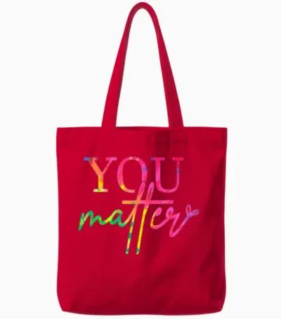 Liebe Person Hinter Mir Du Bist Genug Die Welt Ist Besser Tote Bags - Red