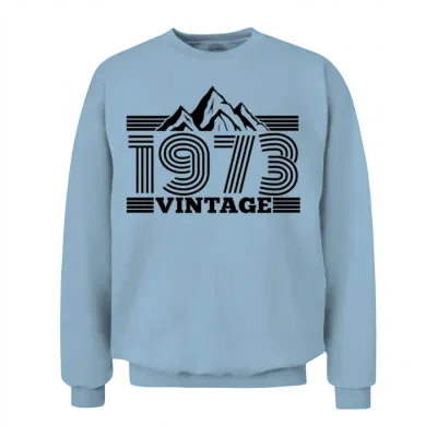 1973 Birthday Mountains Hiking Climbing Unisex Sweatshirt - Light Blue