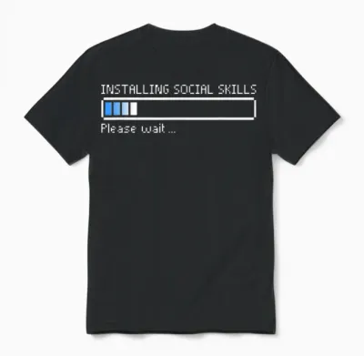 Install Social Skills Funny Programmer Introverted T-Shirt, Black, S Unisex T-Shirt - Black