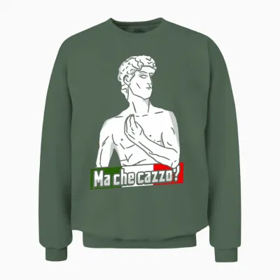 David Statue Italian Hand Gesture Italy Lover Unisex Sweatshirt - Military Green