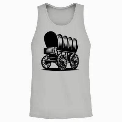 Covered Wagon for Horses Unisex Tank Top - Ash