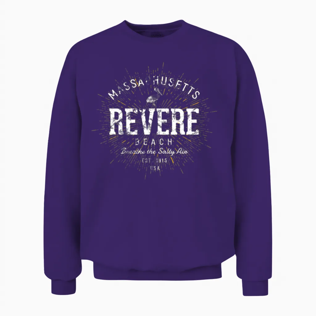 Retro Vintage Revere Beach - Summer & Unisex Sweatshirt in Purple