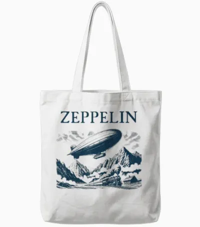 Zeppelin Airship Journey - Zeppelin Flying Tote Bags - White