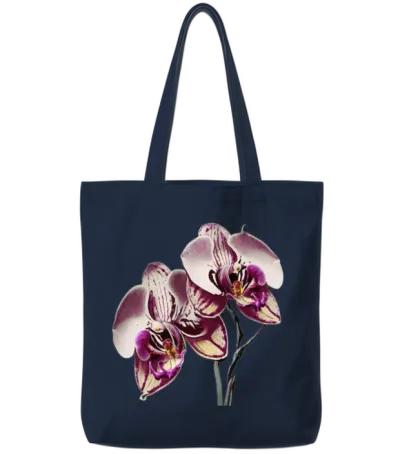 Elegant Orchids Tote Bags - Navy