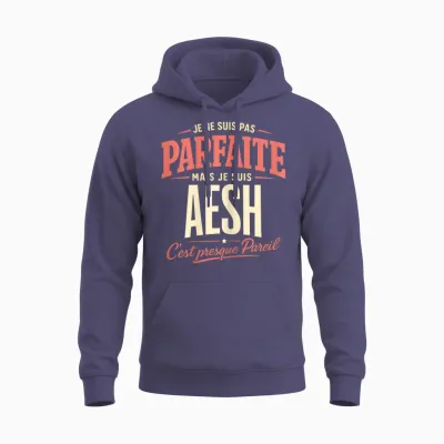 Je Ne Suis Pas Parfaite Mais Je Suis Aesh Humour Unisex Hoodie - Heather Sport Dark Navy