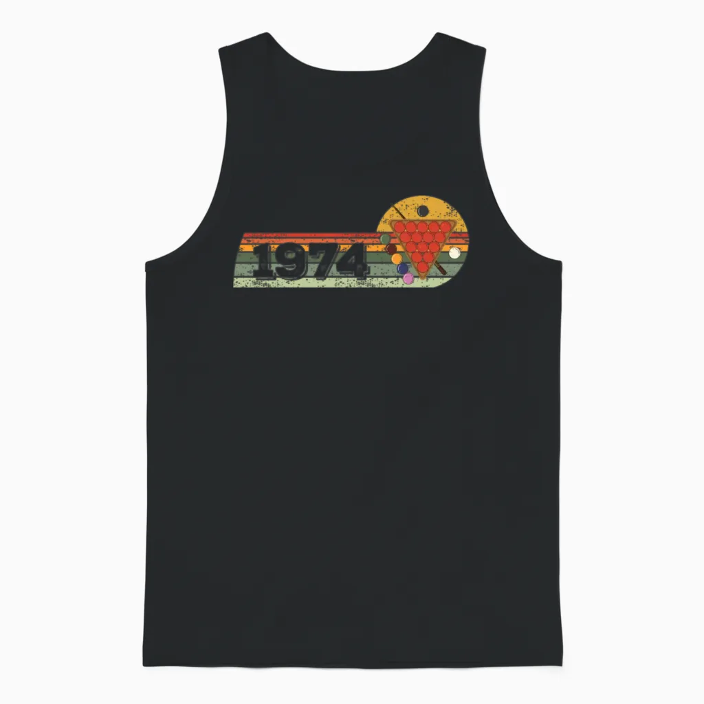 Snooker Snooker-Game Vintage Born 1974 Birthday Unisex Tank Top in Black