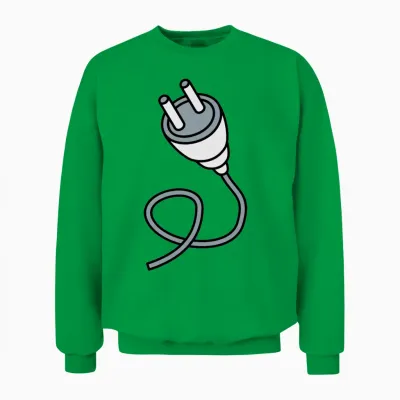 Connect Connection Cable Plug Outlet Power Electri Unisex Sweatshirt - Irish Green