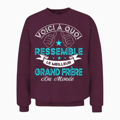 The World's Best Big Brother Birthday Gift Brother T-Shirt, Black Unisex Sweatshirt - Maroon