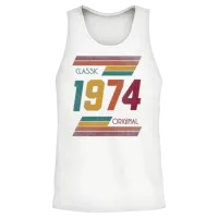 Vintage Year 1974 Classic Unisex Tank Top - White – 2
