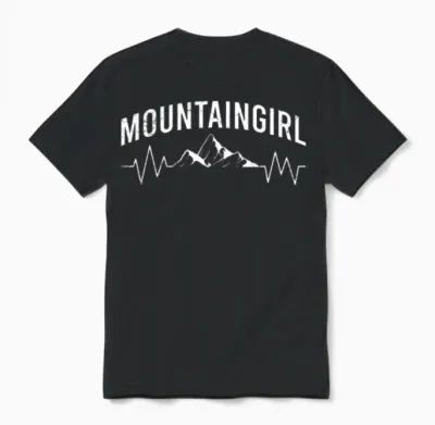 Mountain Girl Mountaineers Climbing and Hiking Unisex T-Shirt - Black