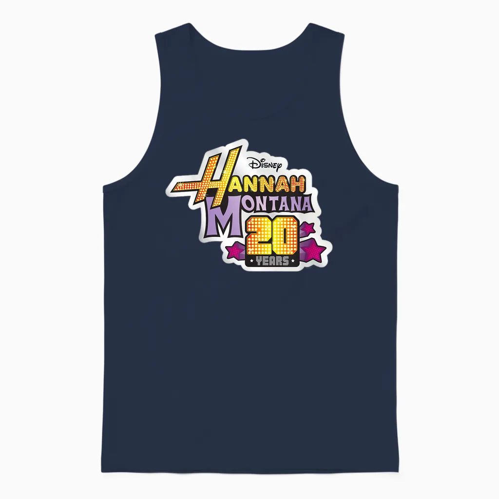 Disney Hannah Montana 20th Anniversary Official Logo Unisex Tank Top in Navy