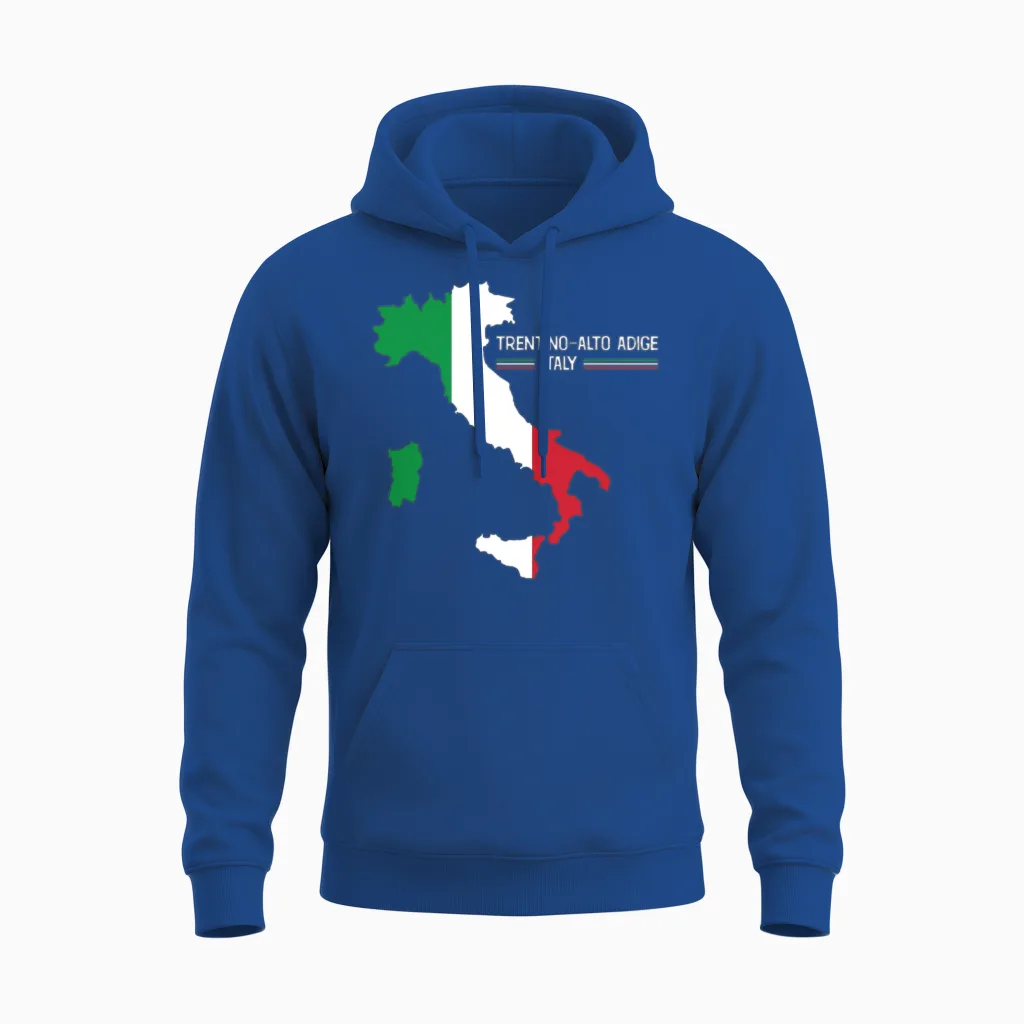 Trentino Alto Adige Italy Map Region Italy Unisex Hoodie in Royal