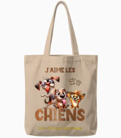 I Love Dogs Summer Quote for Men Women Child T-Shirt, Black, S Tote Bags - Natural
