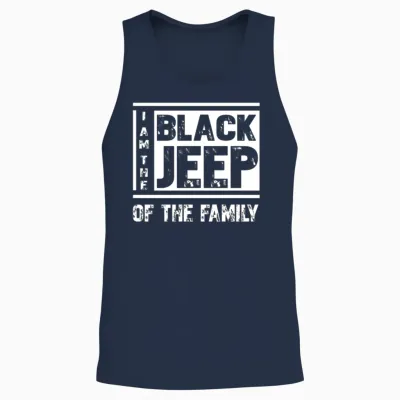 Jeep Lover I Am the Black Jeep of the Family Unisex Tank Top - Navy