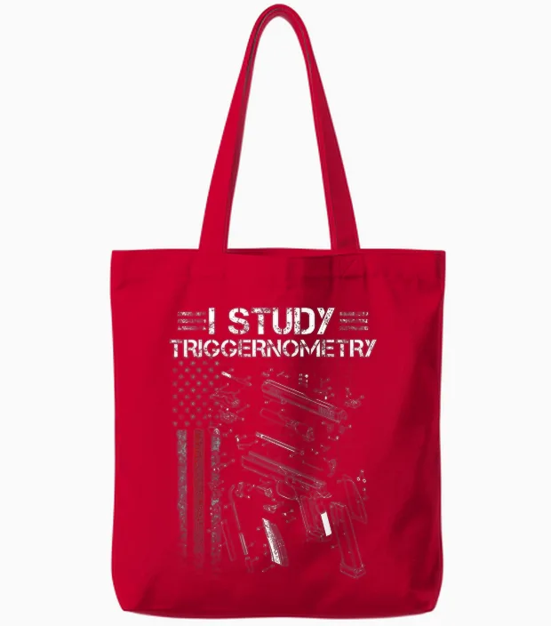 I Study Triggernometry Gun Veteran Christmas Tote Bags in Red