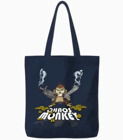Chaos Monkey Tote Bags - Navy