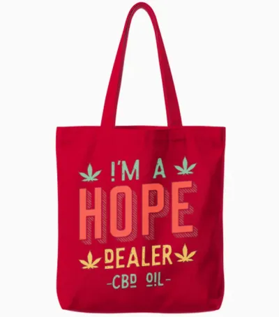 Cbd Oil Dealer Hope Tote Bags - Red