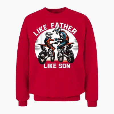 Dirt Bike Family Vater Sohn Motocross Offroad Mx Dad Jungen Unisex Sweatshirt - Red