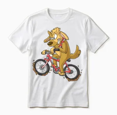 Biking Dog Unisex T-Shirt - White