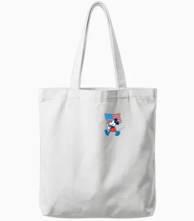Disney Mickey and Friends 4th of July Mickey Pocket Logo Tote Bags - White