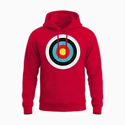 Zielscheibe Für Bogenschiessen Mit Pfeil Und Bogen Unisex Hoodie - Red