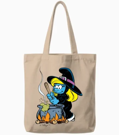 Smurfs Design Smurfette as a Witch Tote Bags - Natural