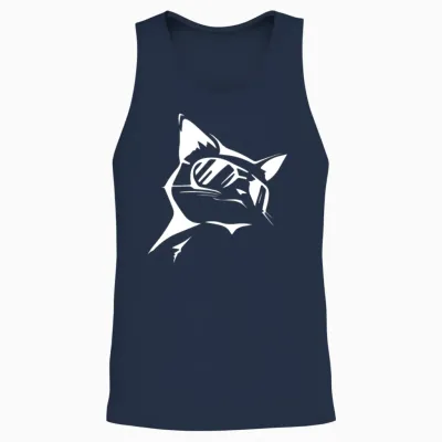 Smart Cat Unisex Tank Top - Navy