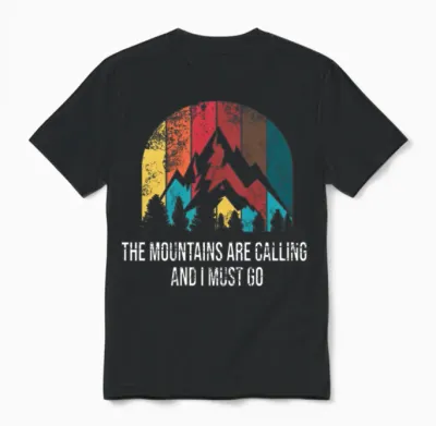 Retro Distressed Mountains Are Calling Unisex T-Shirt - Black