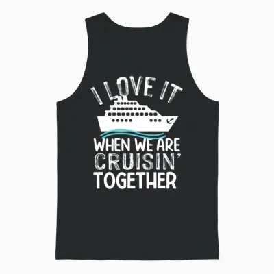 Unny Cruise Art for Men Women Couple Cruising Ship Unisex Tank Top - Black